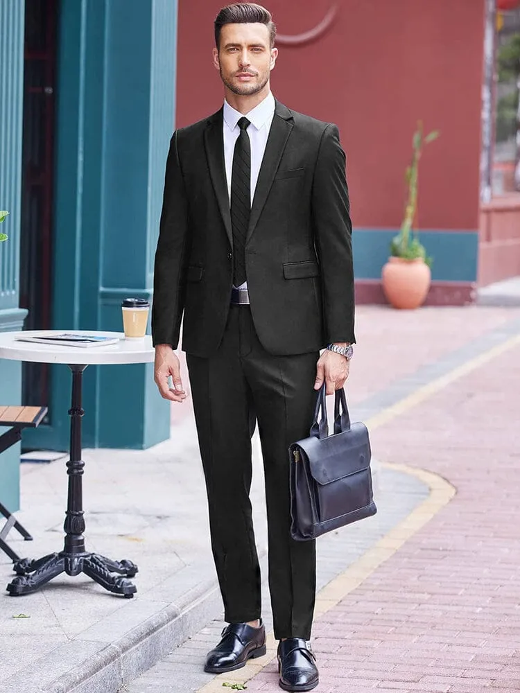 2 Piece Tuxedo Suit Set Blazer Jacket for Business (US Only)