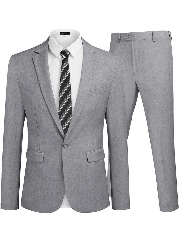 2 Piece Tuxedo Suit Set Blazer Jacket for Business (US Only)