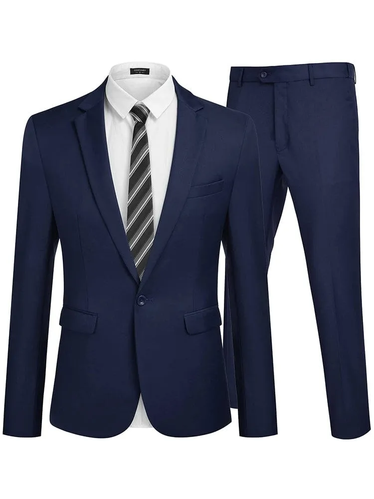 2 Piece Tuxedo Suit Set Blazer Jacket for Business (US Only)