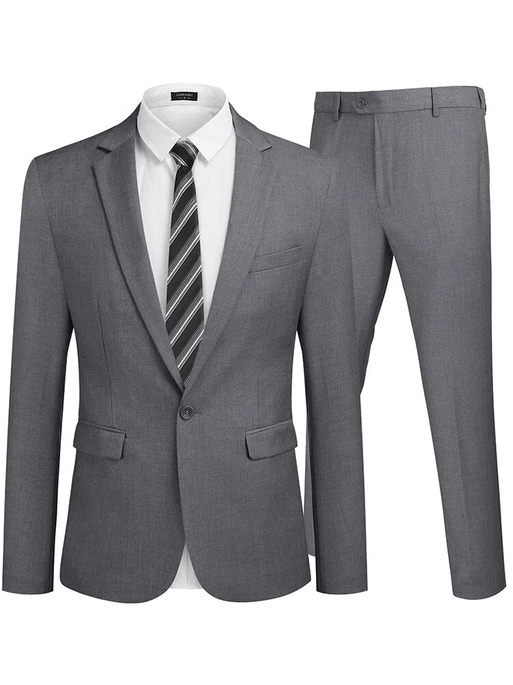 2 Piece Tuxedo Suit Set Blazer Jacket for Business (US Only)