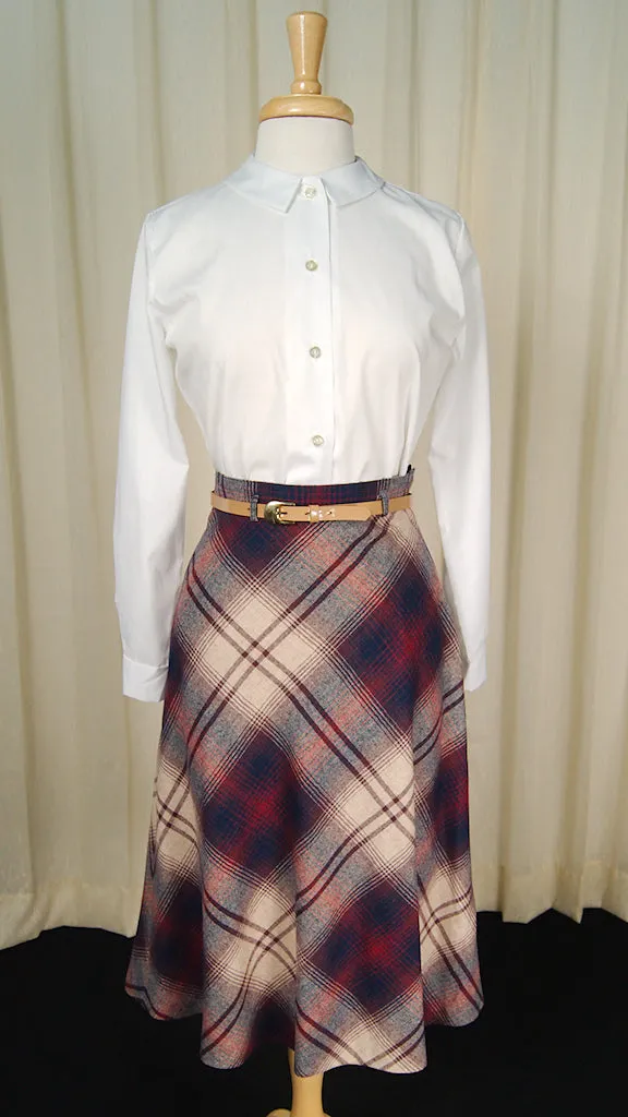 70s does 1950s Navy & Tan Skirt