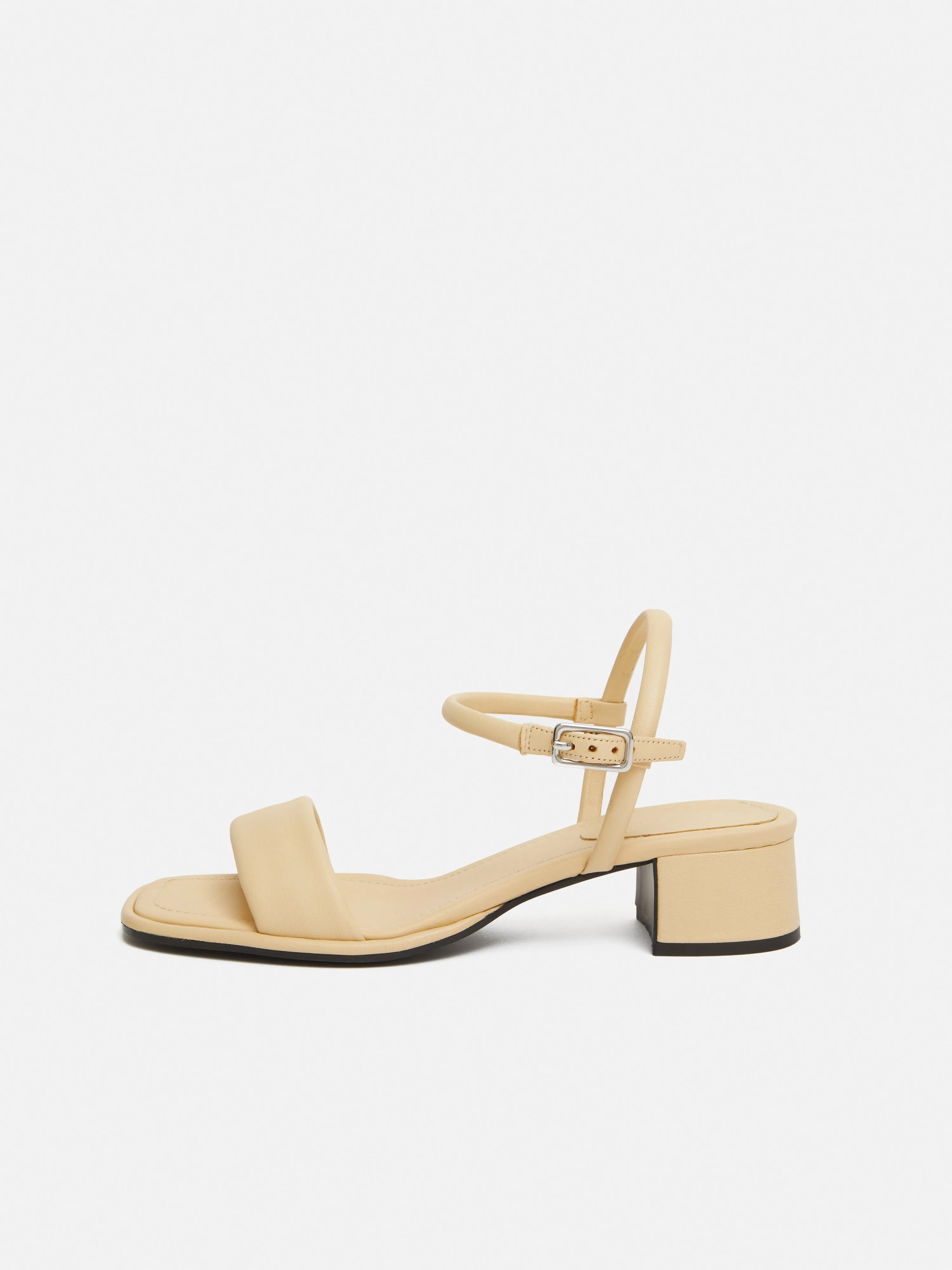 Adel Leather Heeled Sandal | Cream