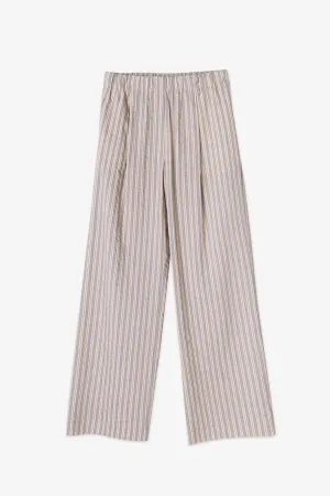 Alysi Chocolate - Pencil Stripe Trousers: Pearl