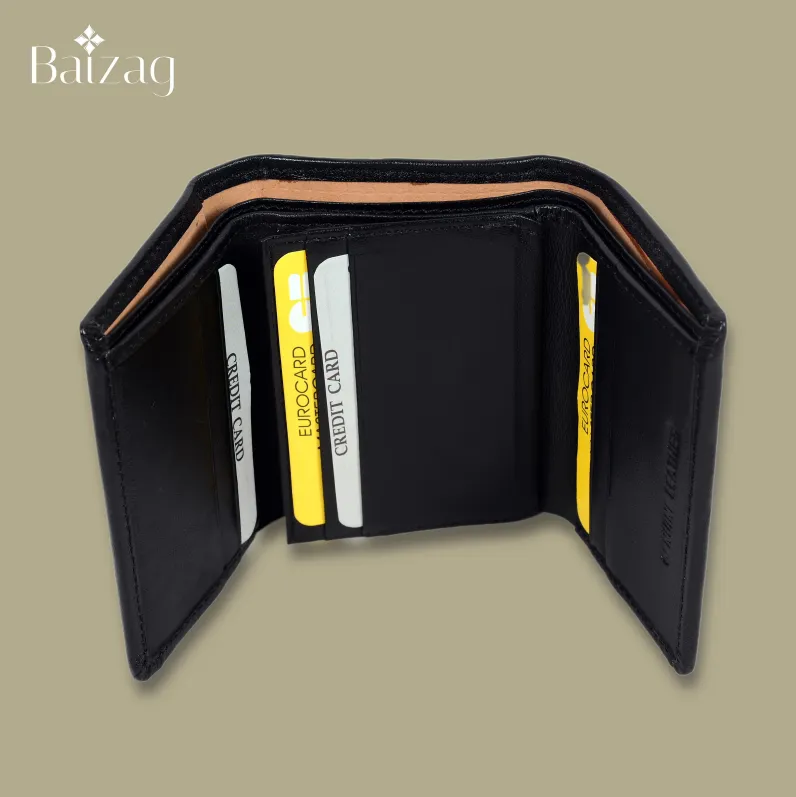 Baizag CEO Choice 3 Fold Men's Wallet - Black