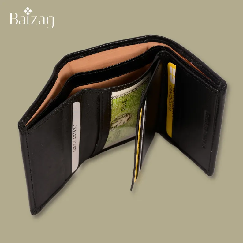 Baizag CEO Choice 3 Fold Men's Wallet - Black