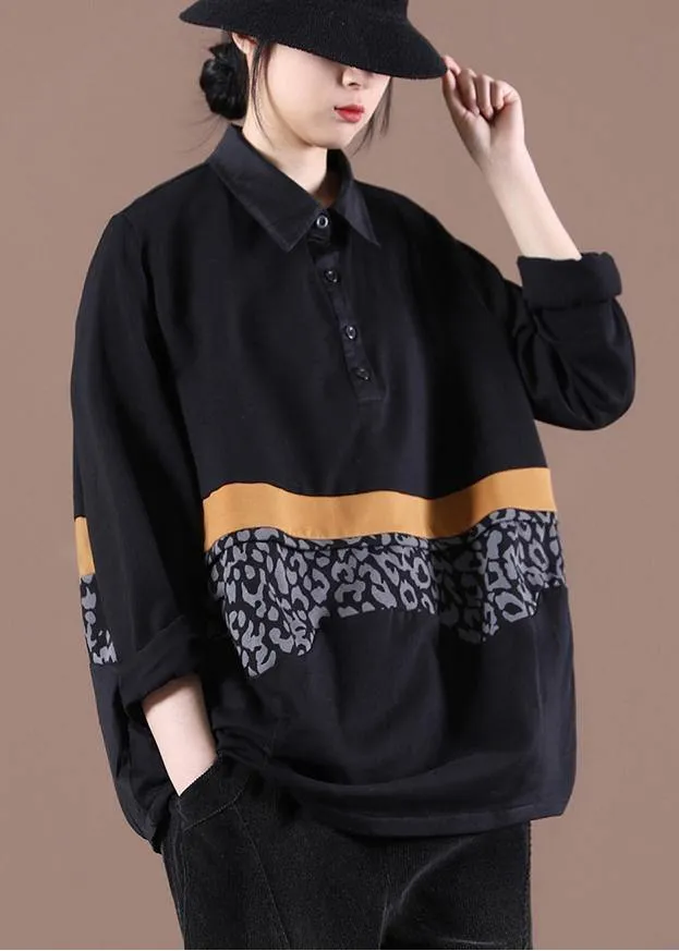 Beautiful Black Patchwork Sweatshirts Tracksuits