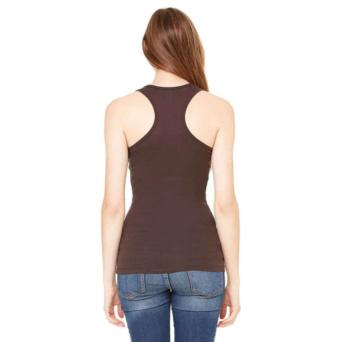 Bella   Canvas Women's Chocolate Sheer Mini Rib Racerback Tank