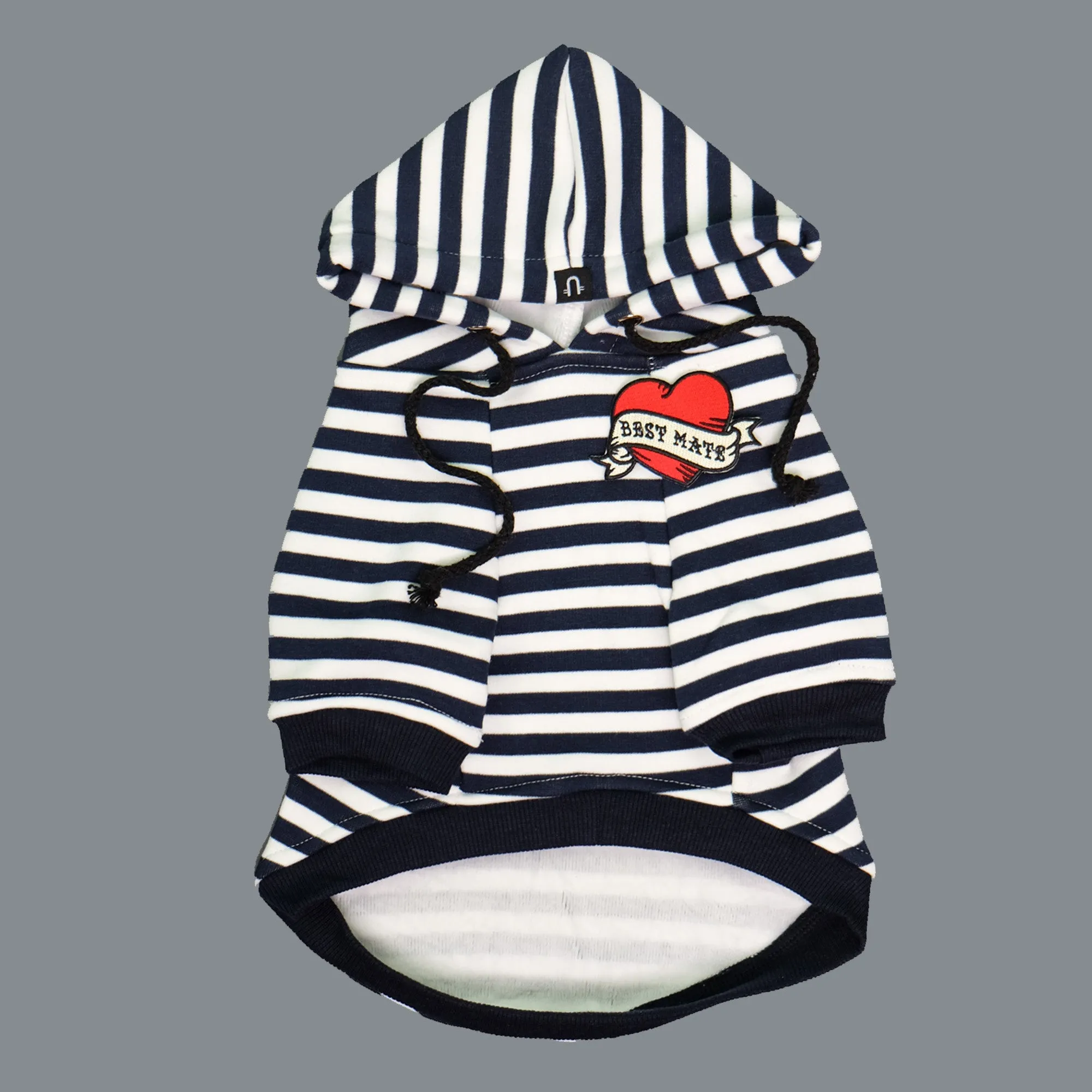 Best Mate Striped Dog Hoodie