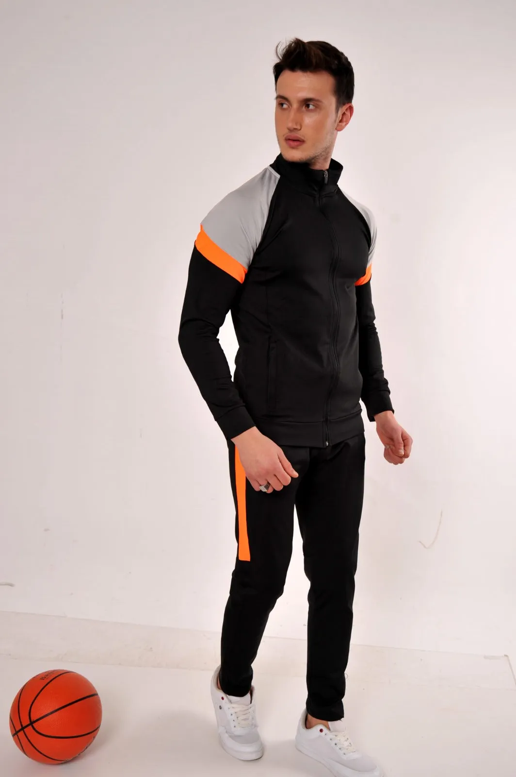 Black with Orange Gradient Tracksuit Set (2pcs)