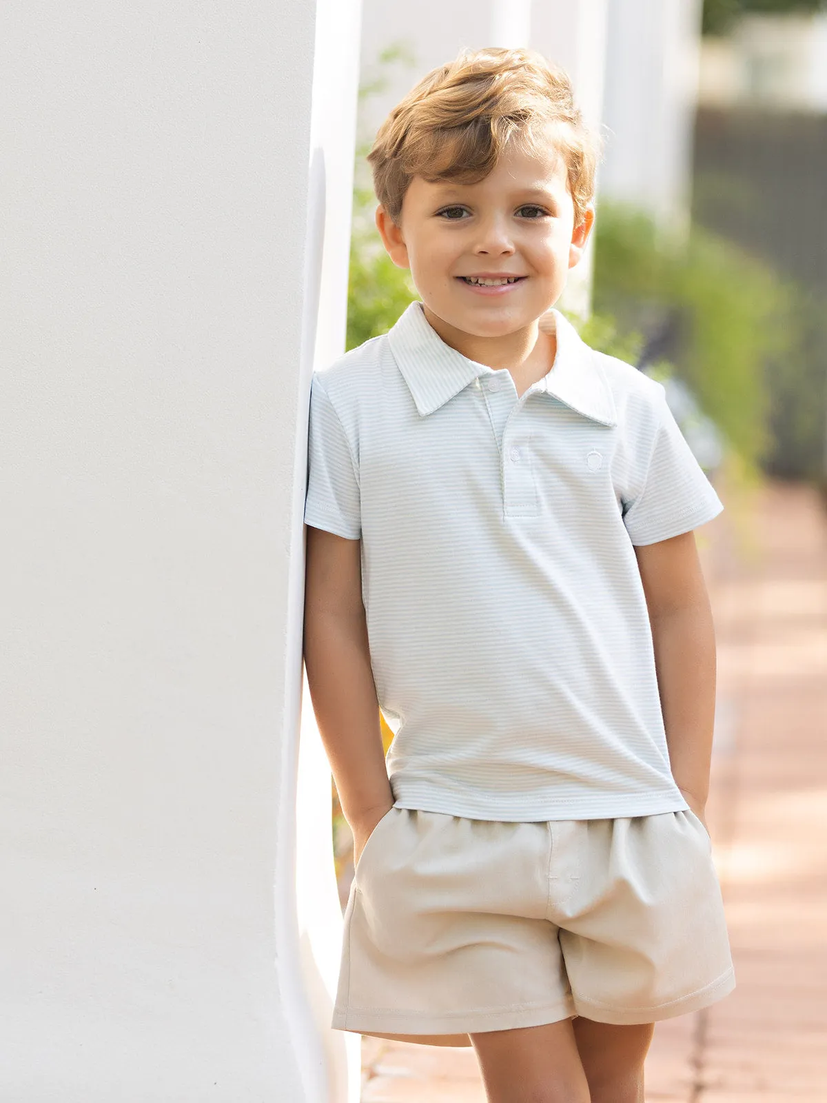 Boys Blue White Stripe Polo