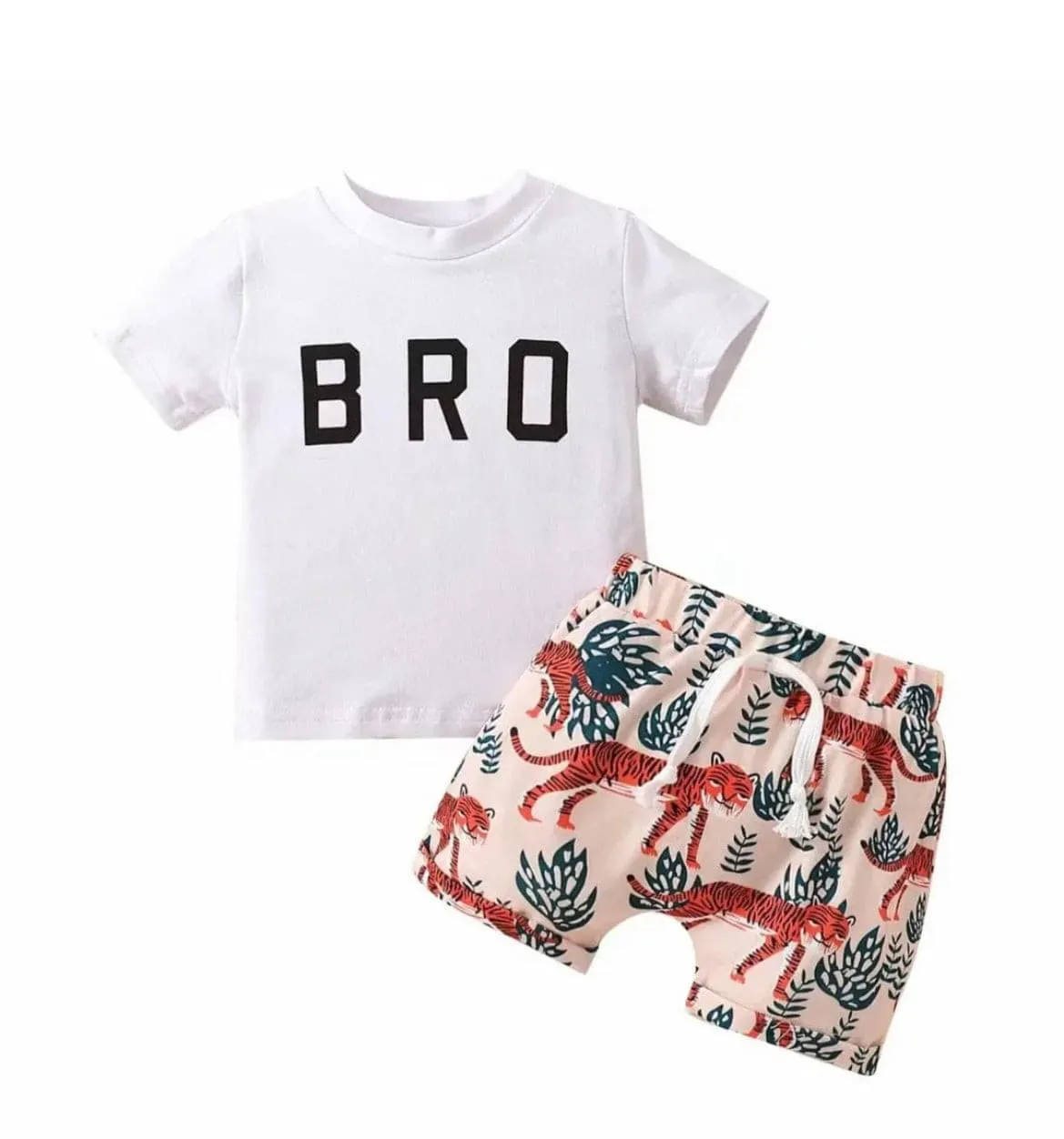 Boys Bro Tee & Tiger Short Summer Set