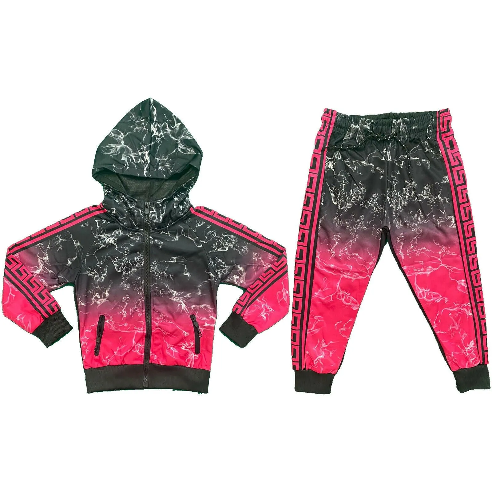 Boys Girls Kids Tracksuit Jacket Joggers Jogging Bottoms Outfit Set Fashion