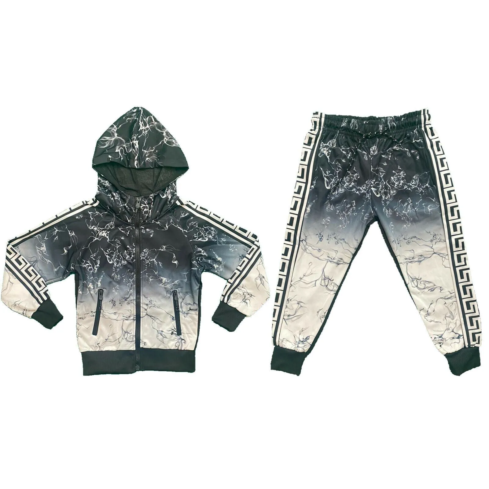 Boys Girls Kids Tracksuit Jacket Joggers Jogging Bottoms Outfit Set Fashion