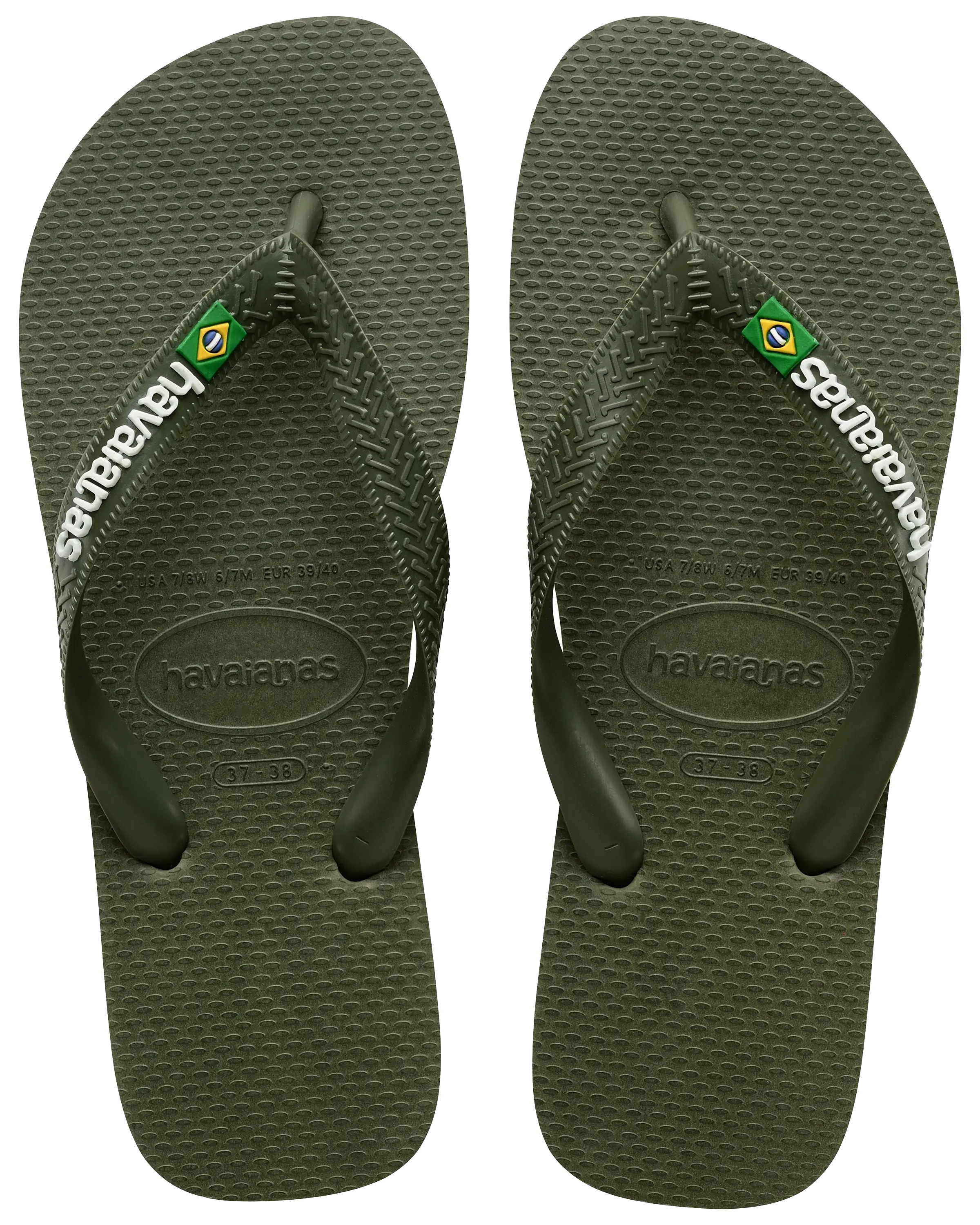 Brazil Logo Flip Flops in Green