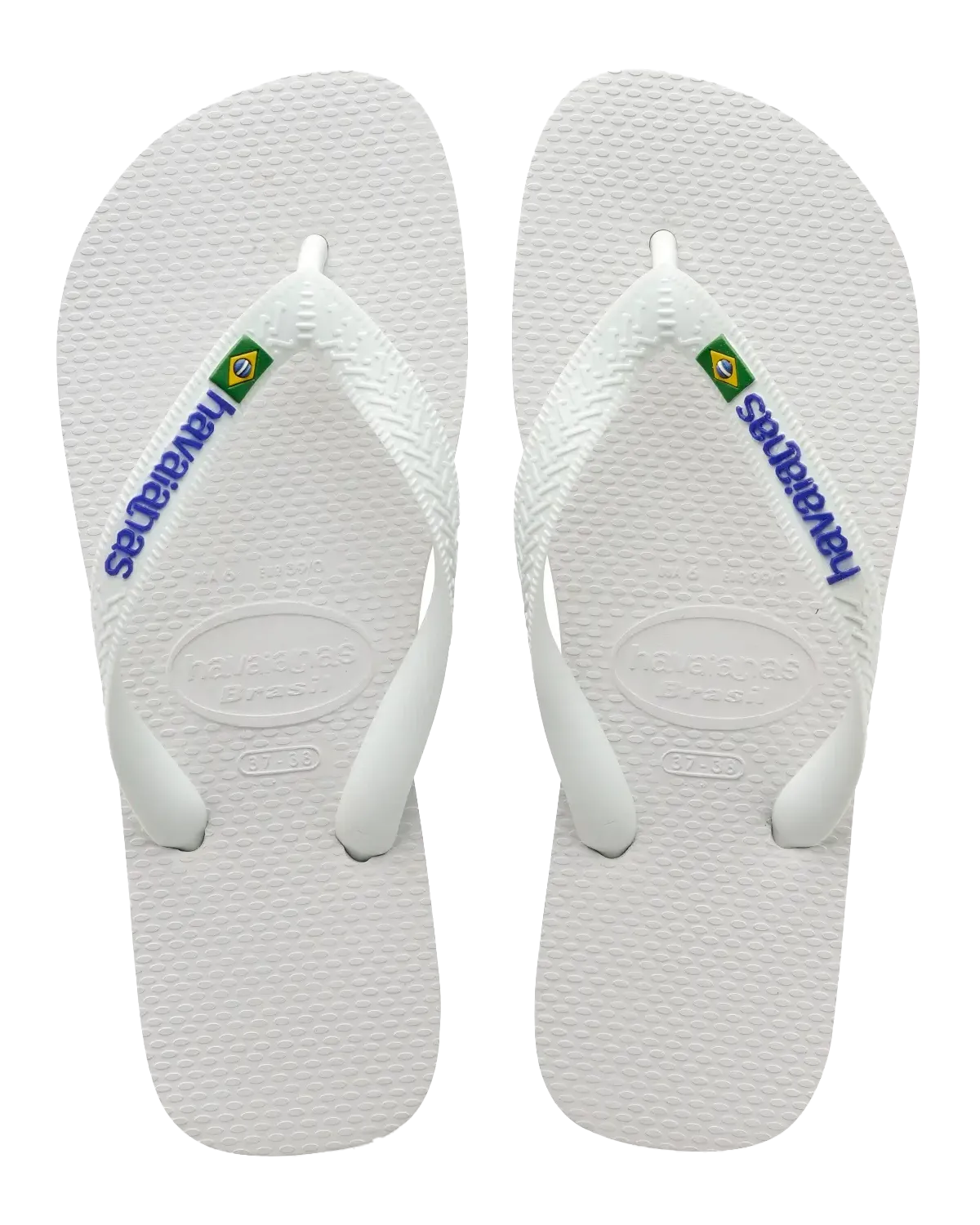 Brazil Logo Flip Flops in White