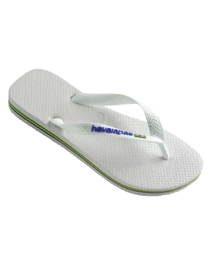 Brazil Logo Flip Flops in White