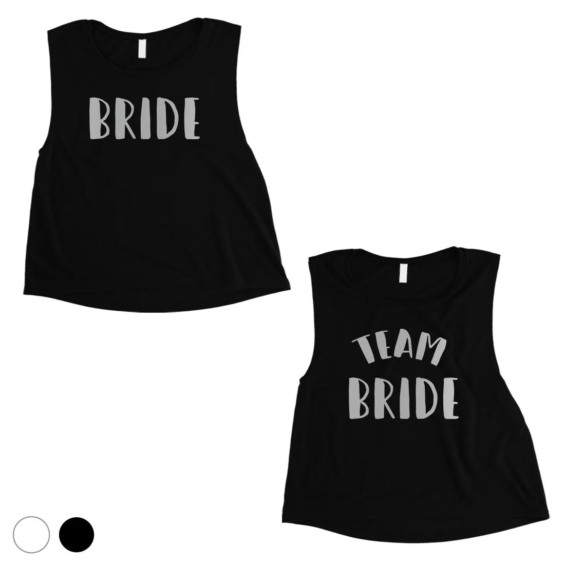 Bride Team Bride-SILVER Womens Crop Top Unique Cool Anniversary