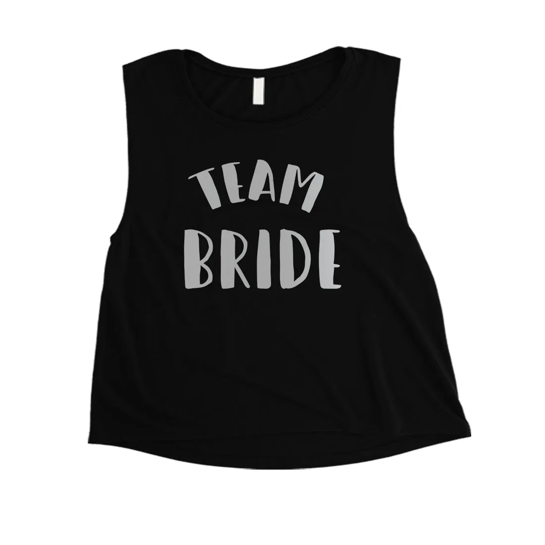 Bride Team Bride-SILVER Womens Crop Top Unique Cool Anniversary