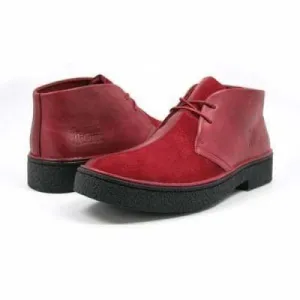 British Walkers Playboy Men's Wine Red Leather and Suede Split Toe