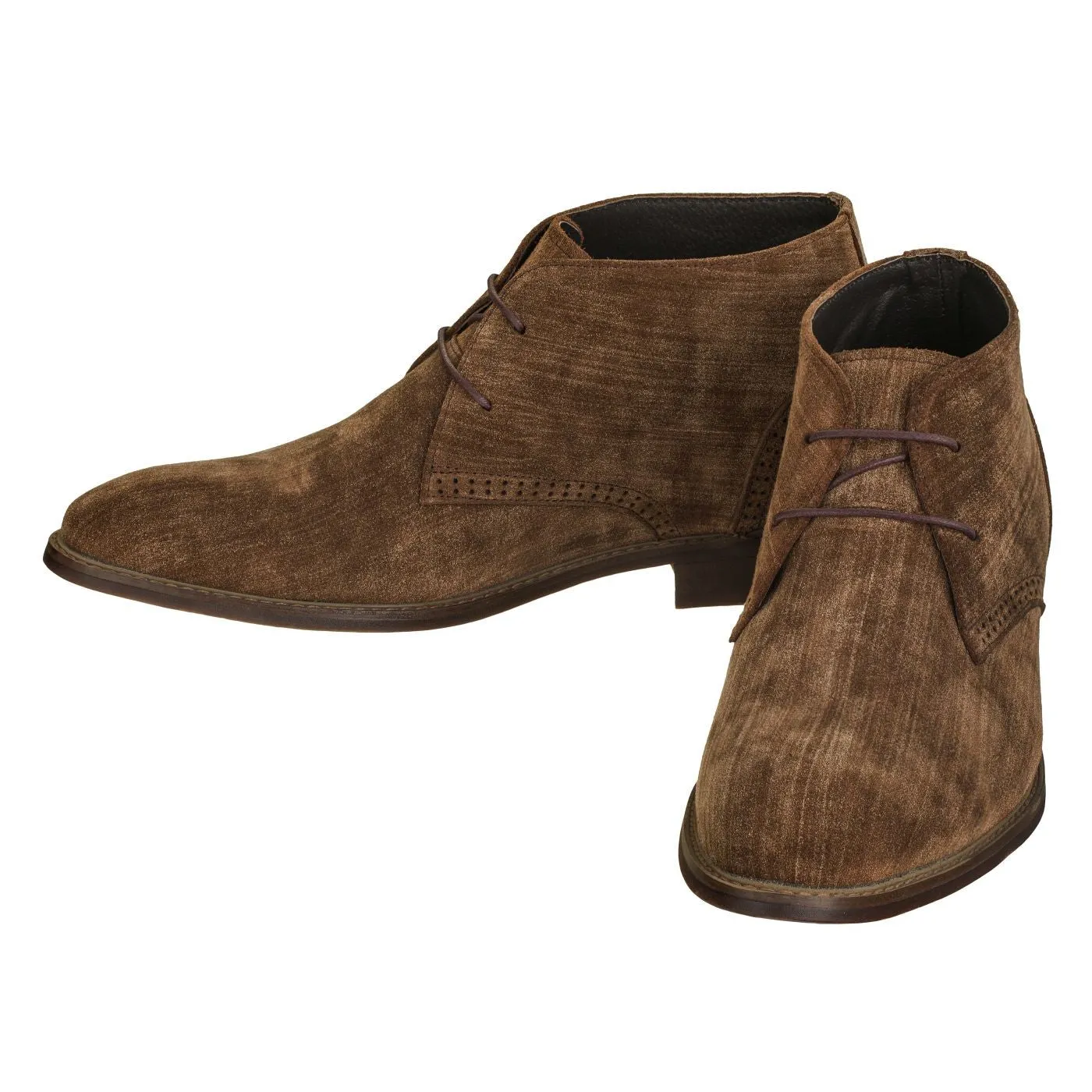 CALTO - S9093 - 3.0 Inches Taller (Coffee Brown) - Chukka Boots