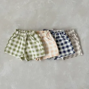 Casual Toddler Plaid Shorts