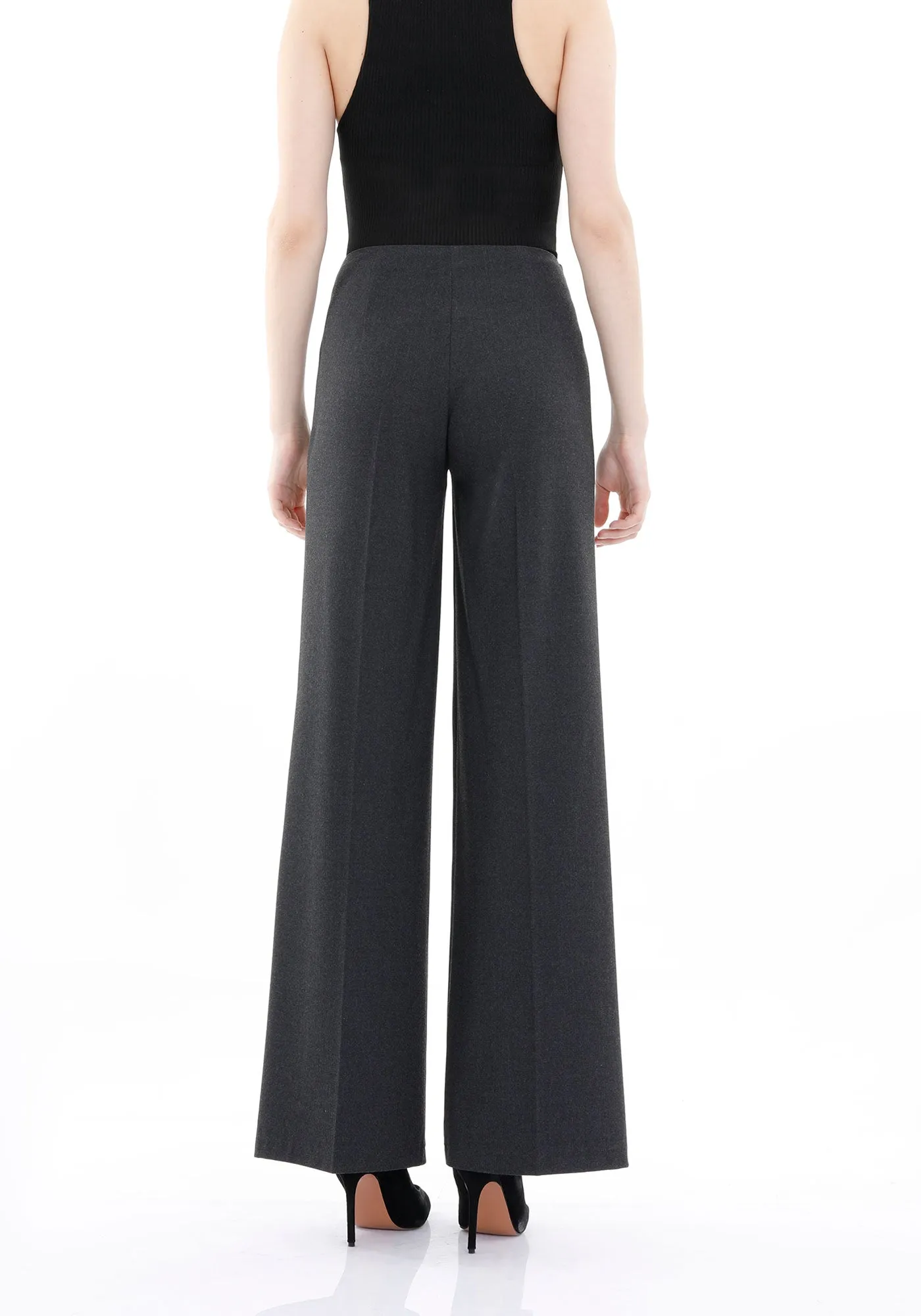 Charcoal Wide-Leg Pants for a Sleek and Stylish Look