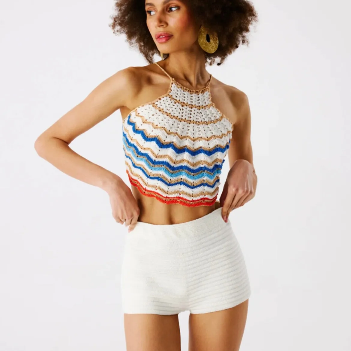 Chouchou Hand Crochet Mini Shorts - Ivory