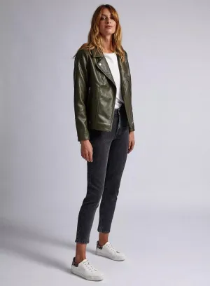 Classic Biker Leather Jacket for Women By TJS