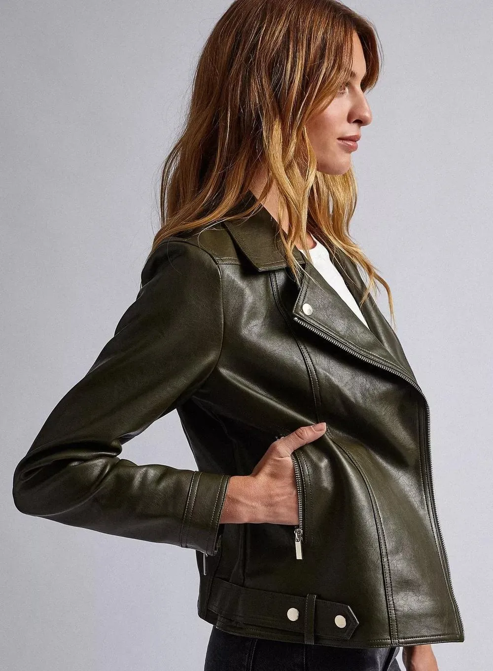 Classic Biker Leather Jacket for Women By TJS