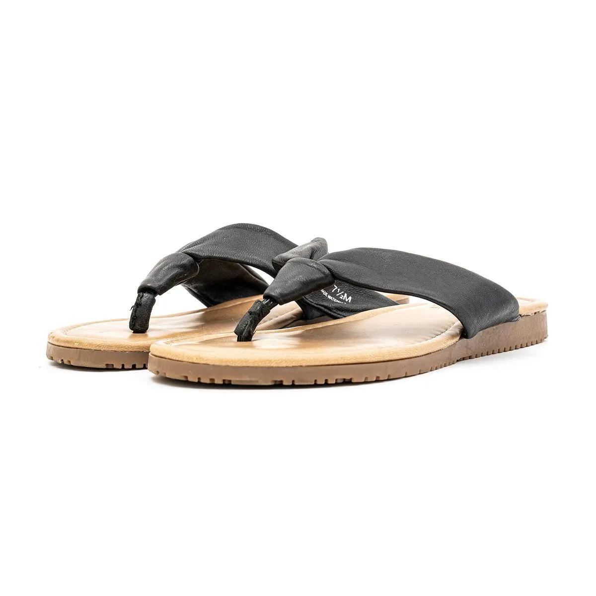 Coach And Four Sassari Pappagallo Sandals Flip Flops Leather Black Colour For Women