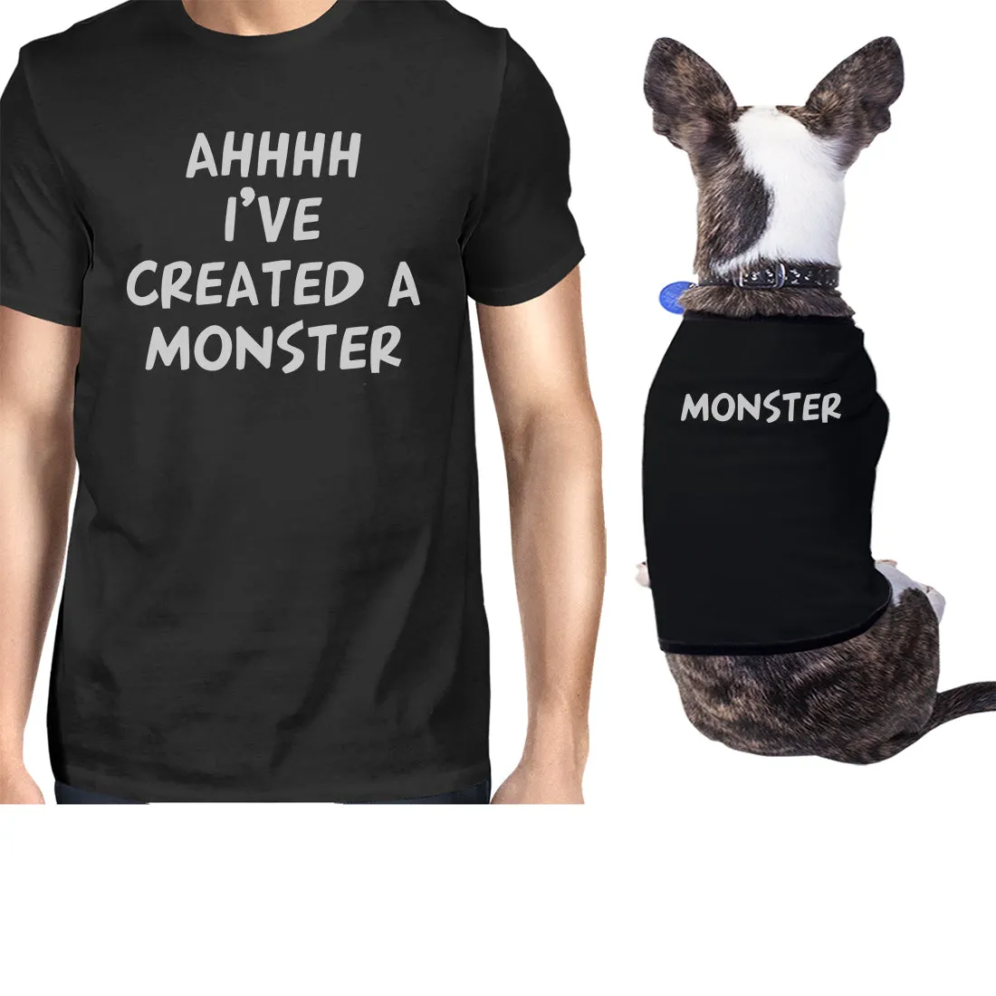 Created A Monster Small Dog and Owner Matching Shirts Unique Gift