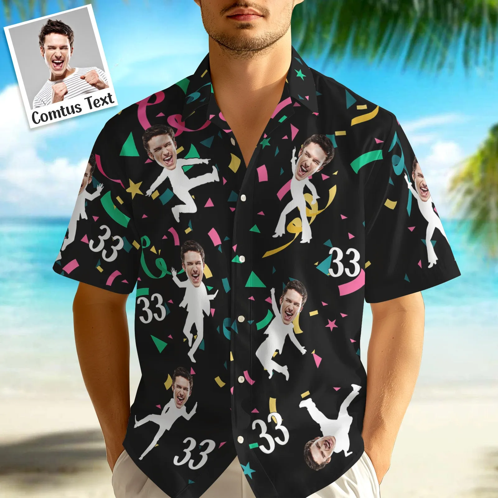 Custom Button-down Shirts Brithday Hawaiian Shirts Brithday Gifts For Him