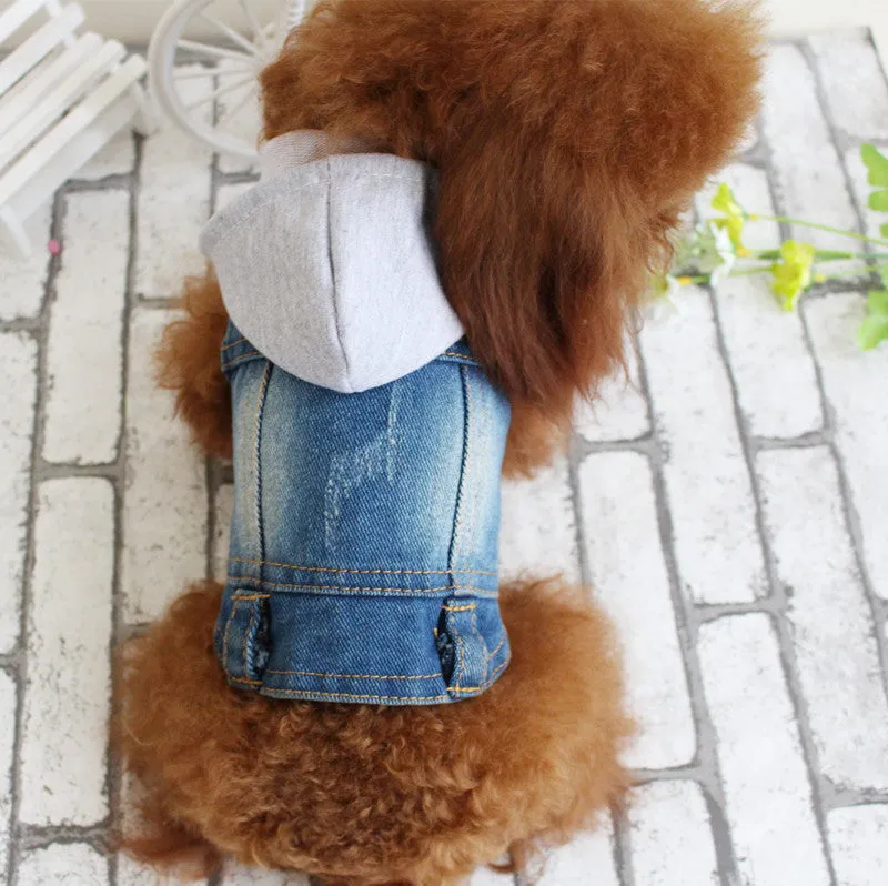 Dog clothes denim vest pet clothes vest VIP Bichon