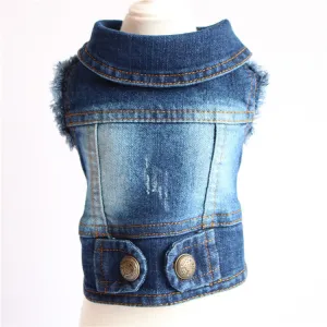 Dog clothes denim vest pet clothes vest VIP Bichon