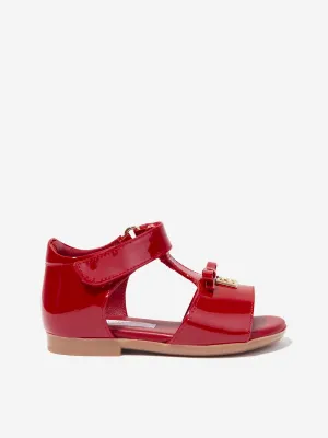 Dolce & Gabbana Girls Patent Leather Sandals in Red