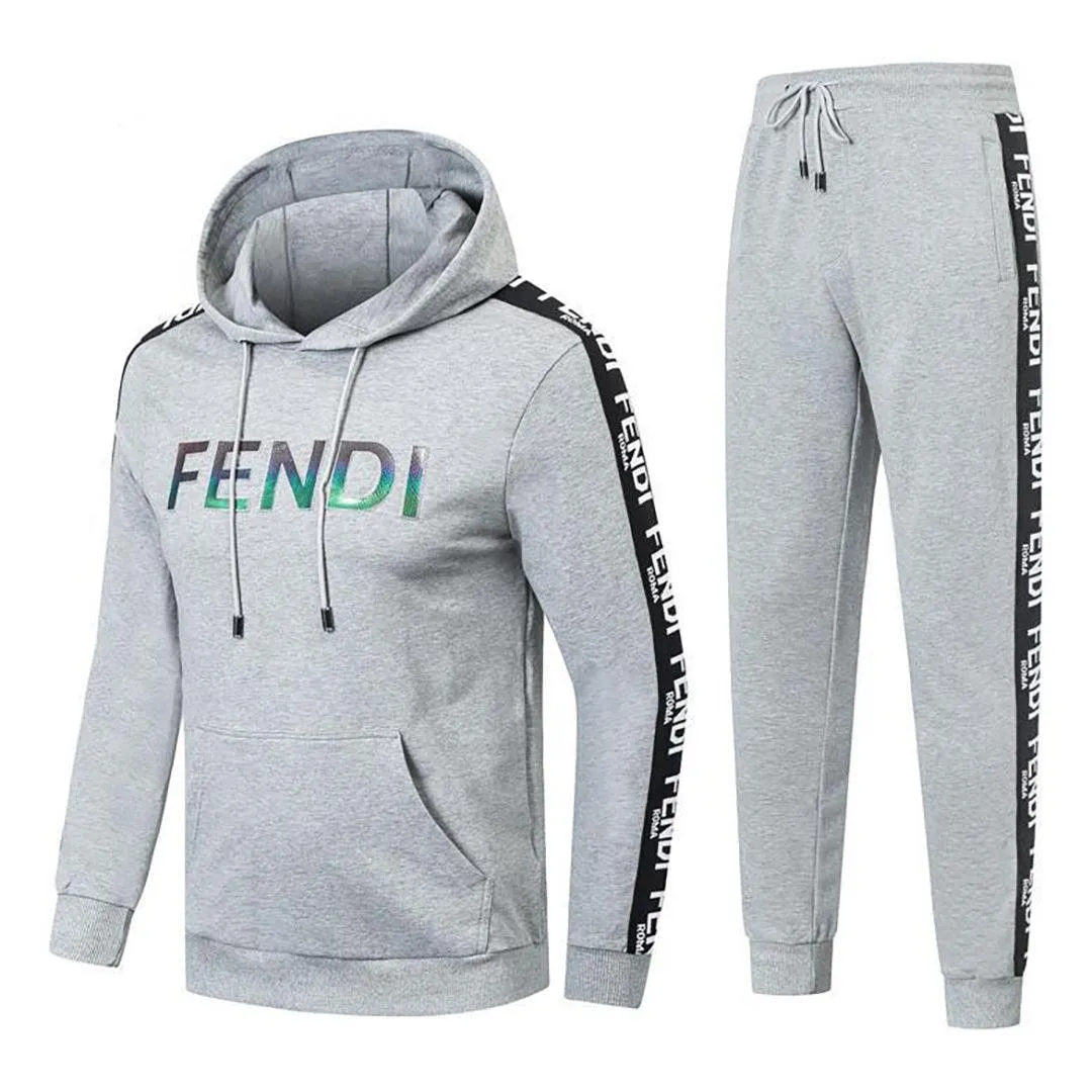 FD Luxury Men's Fashion Designer Hoodies Tracksuits-Ash