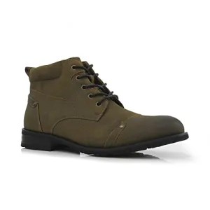 Ferro Aldo Colin MFA806033 Men's Stylish Mid Top Boots for Work Or Casual Wear, Olive Suede, 9.5