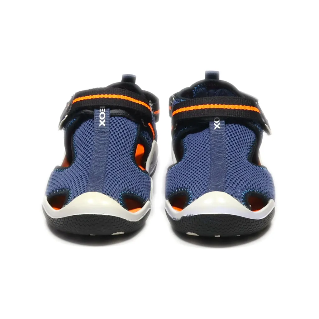 Geox Wader Junior Flat Sandals Fabric Blue Colour For Kids