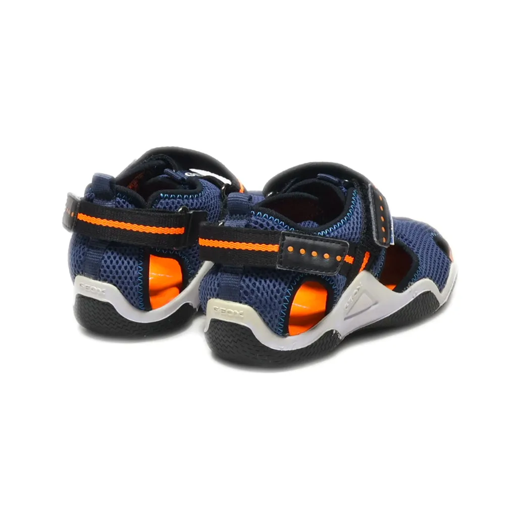 Geox Wader Junior Flat Sandals Fabric Blue Colour For Kids