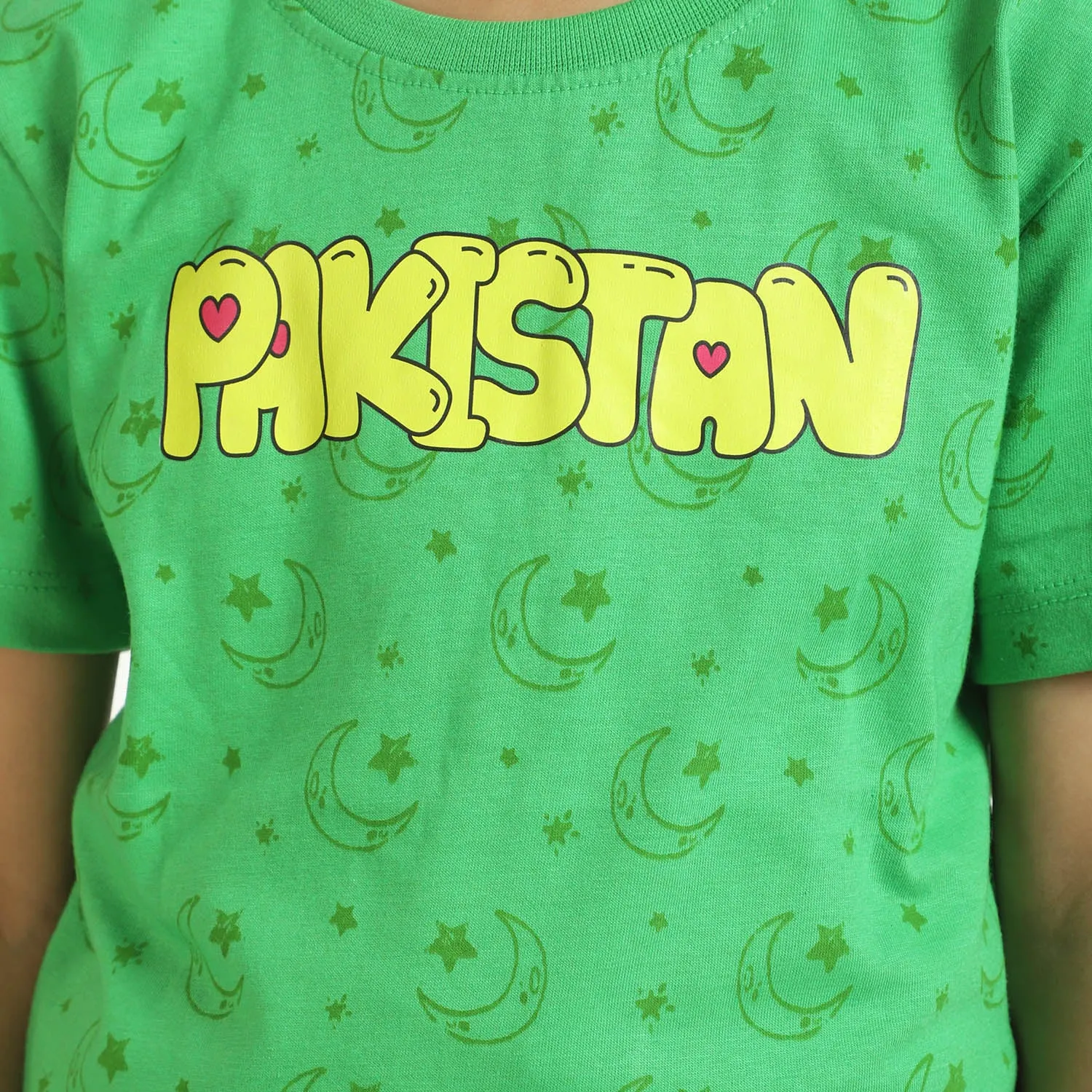 Girls T-Shirt Printed Pakistan Classic Green