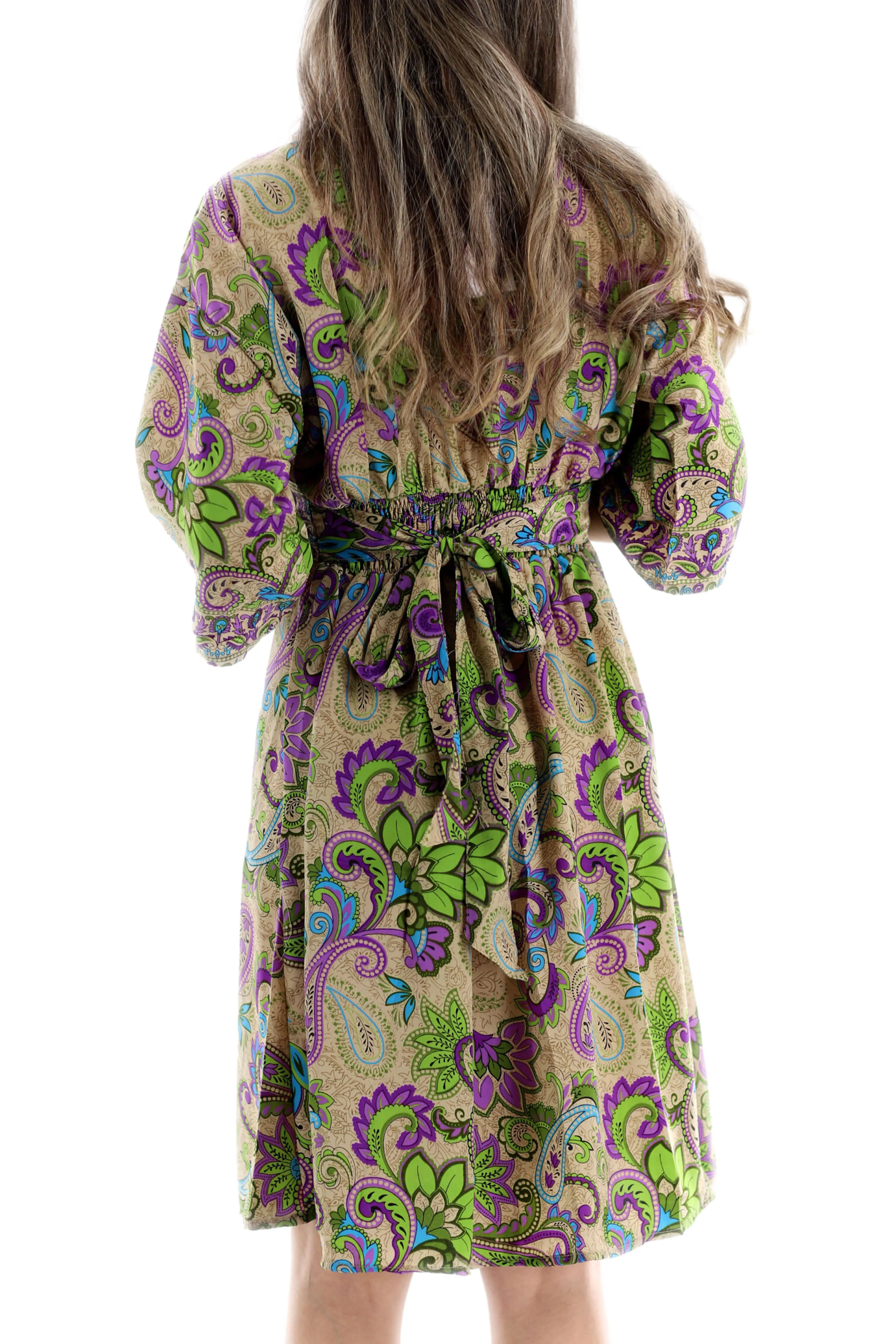 Green Paisley "Allegra" Above Knee Dress