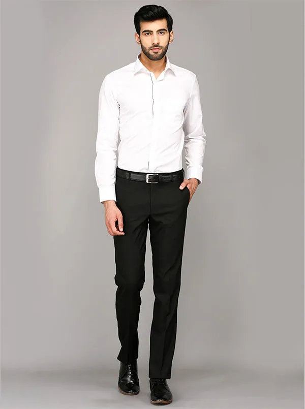 Greenfibre White Dobby Slim Fit Formal Shirt