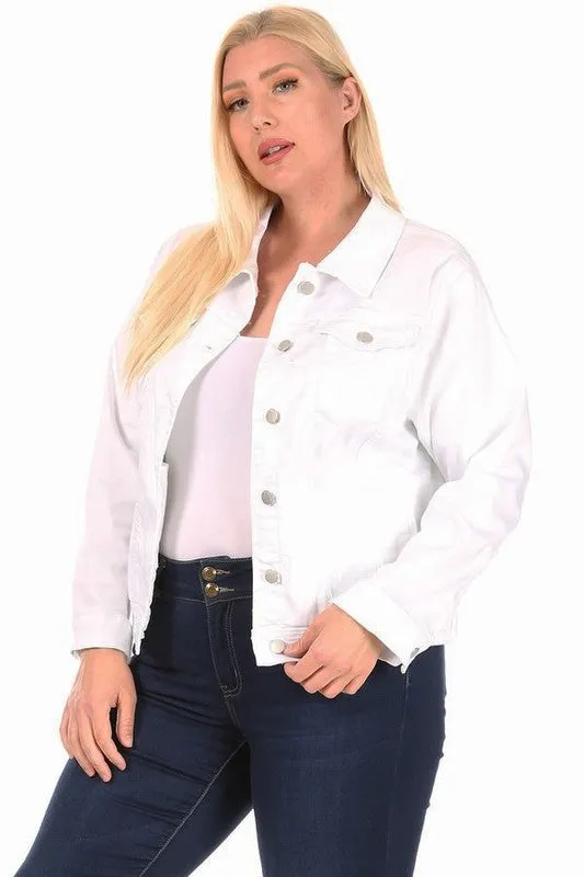 Here We Go White Denim Jacket