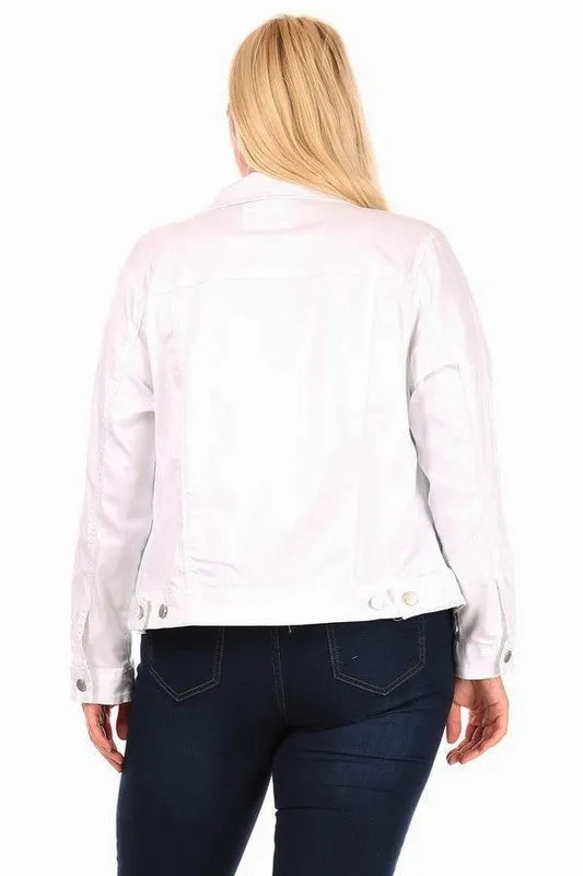 Here We Go White Denim Jacket