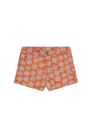 High Waist Short - Burnt Peace Flower