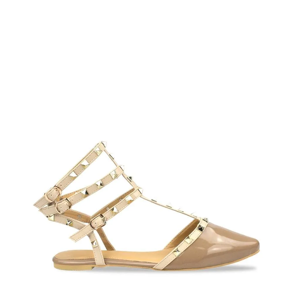 Jina Rockstud Flat Pointy Sandal