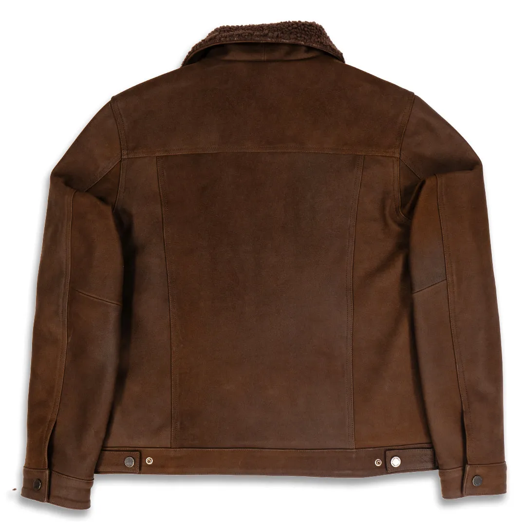 JUNEAU  LEATHER JACKET- COFFEE