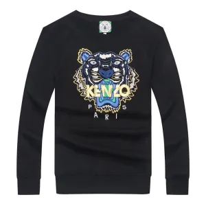 Ken Paris Tiger Embroidered Sweat Shirt- Navy Blue