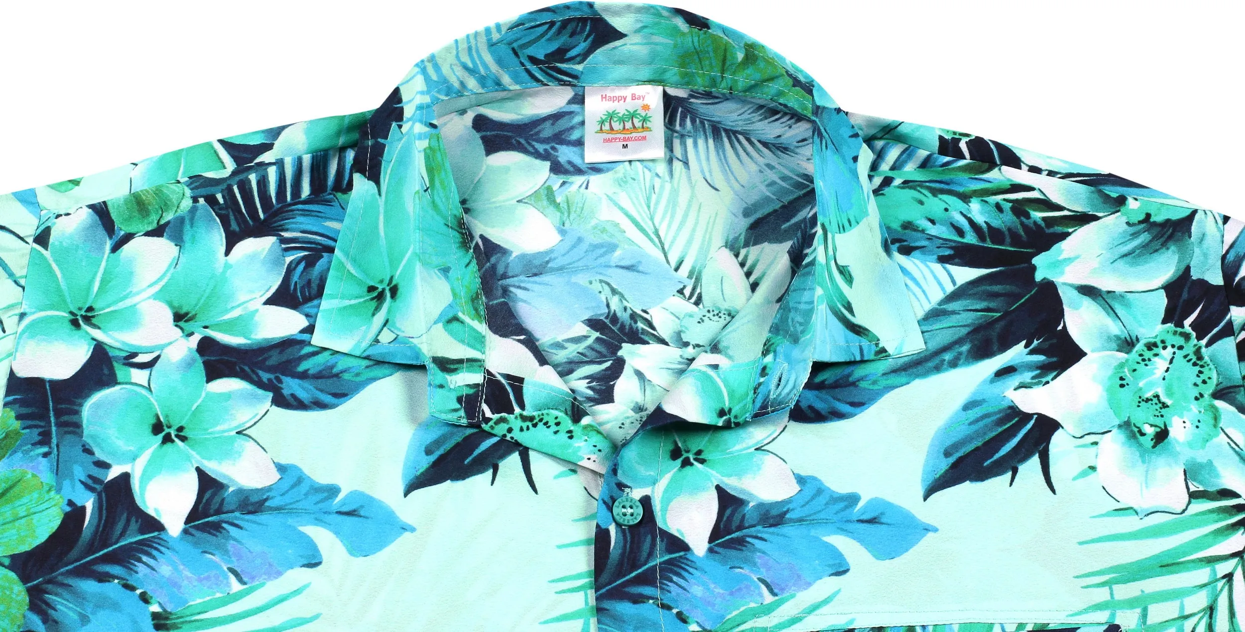 LA LEELA Shirt Casual Button Down Short Sleeve Beach Shirt Men Aloha Pocket Blue_AA232