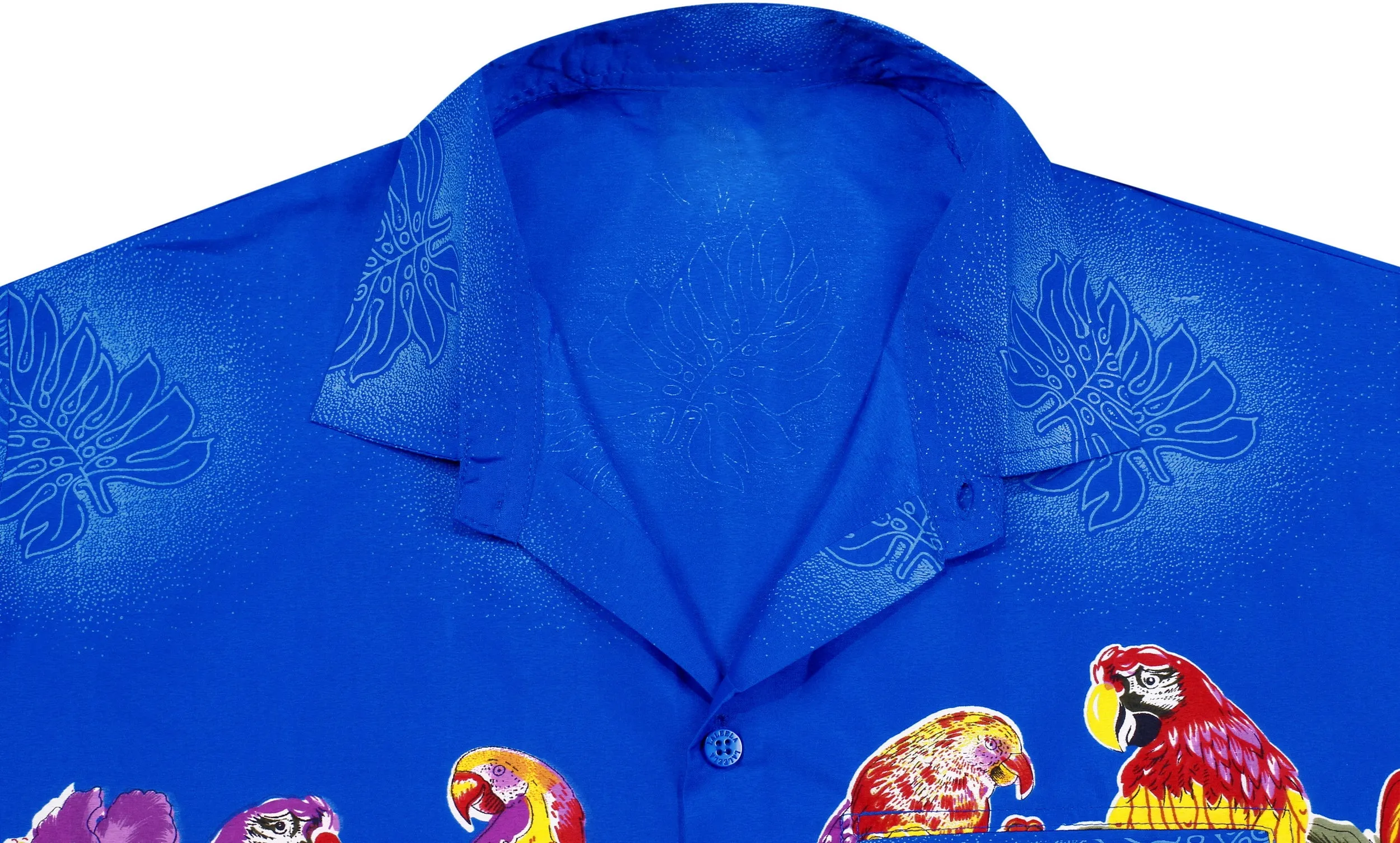 LA LEELA Shirt Casual Button Down Short Sleeve Beach Shirt Men Aloha Pocket shirt Blue_W368